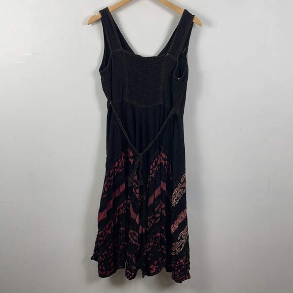 Boho Art Print Tank Asymmetrical Maxi Dress - M/L - Picture 4 of 5